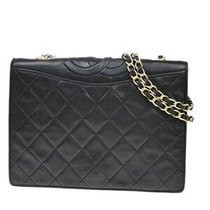 CHANEL CC Matelasse 23 Full Flap Chain Shoulder Bag Leather Black GHW 653RF800